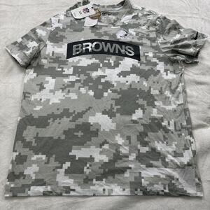 Nike Dri Fit Cleveland Browns Shirt Mens XL Camo NFL Salute to Service USA Flag